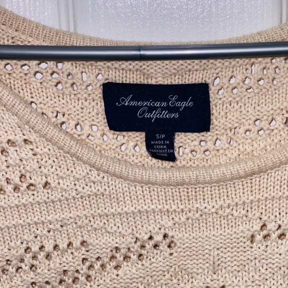 American Eagle | Chrochet Knit 100% cotton | 3/4 sleeve sweater - Picture 4 of 4